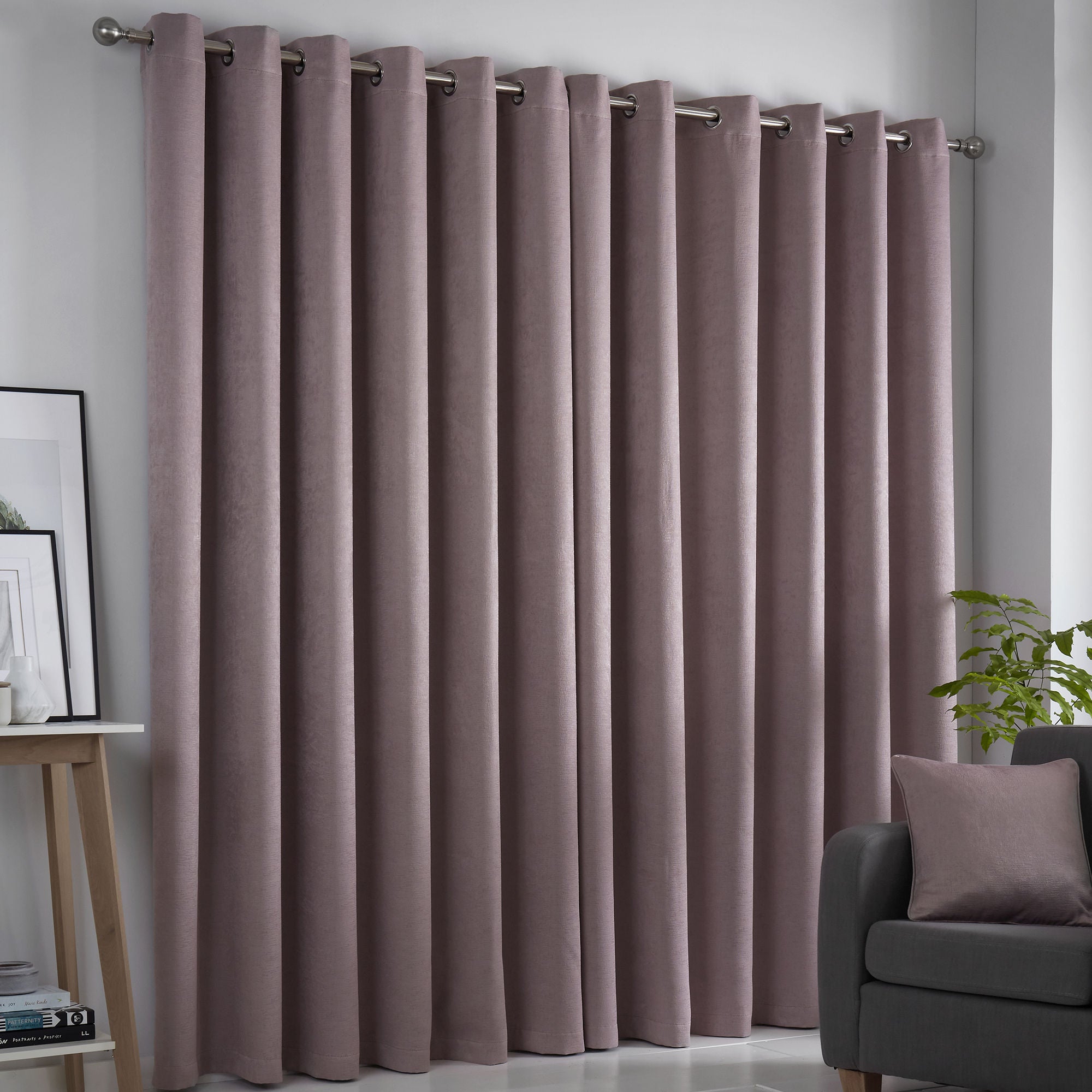 Strata Pair of Eyelet Curtains by Fusion in Blush - Pair of Eyelet Curtains - Fusion